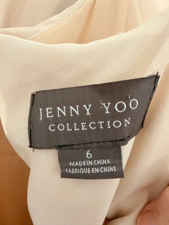 Jenny Yoo Inesse Blush Chiffon Maxi Dress Size 6 BHLDN Bridesmaid Formal - Picture 7 of 10